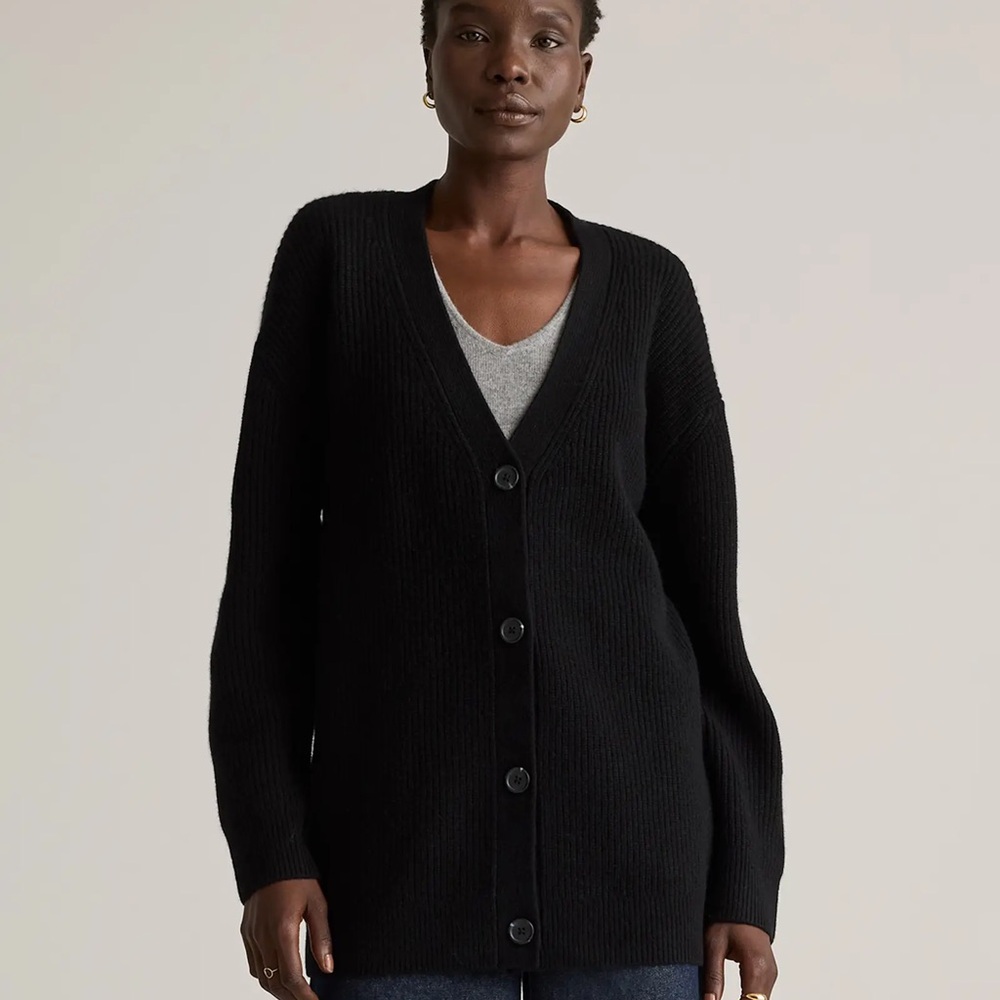 Mongolian Cashmere Oversized Boyfriend Cardigan Sweater